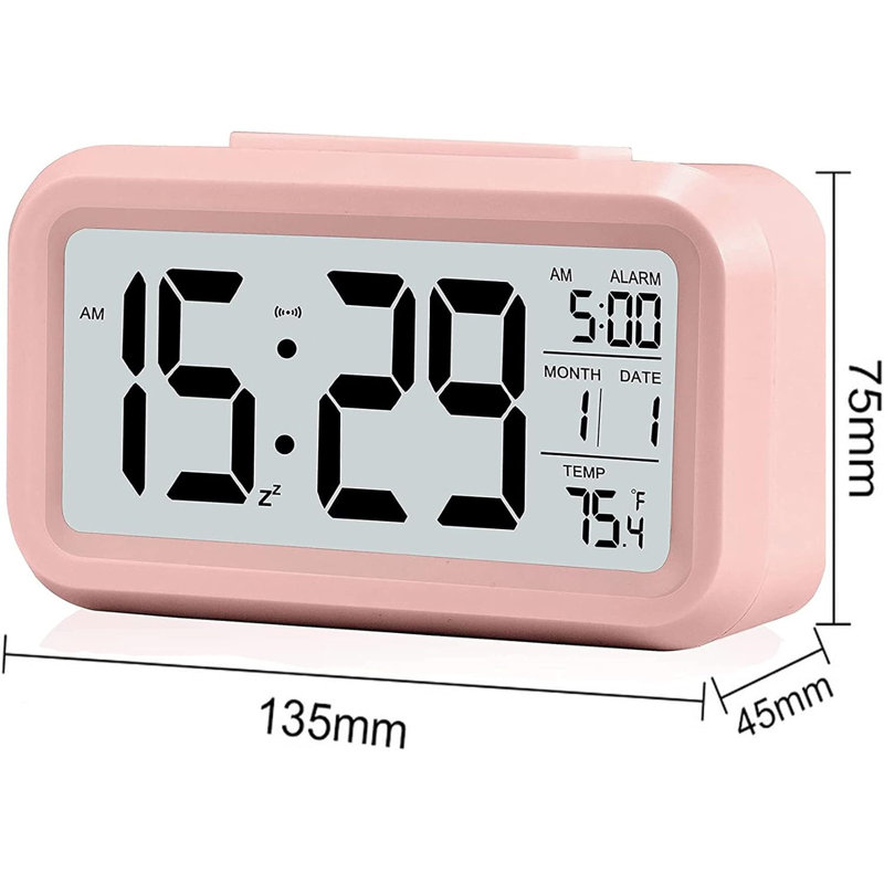 Numerical Electric Alarm Tabletop Clock in Pink