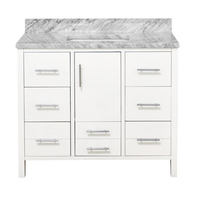 Kiara 42" Carrara Marble Single Bathroom Vanity