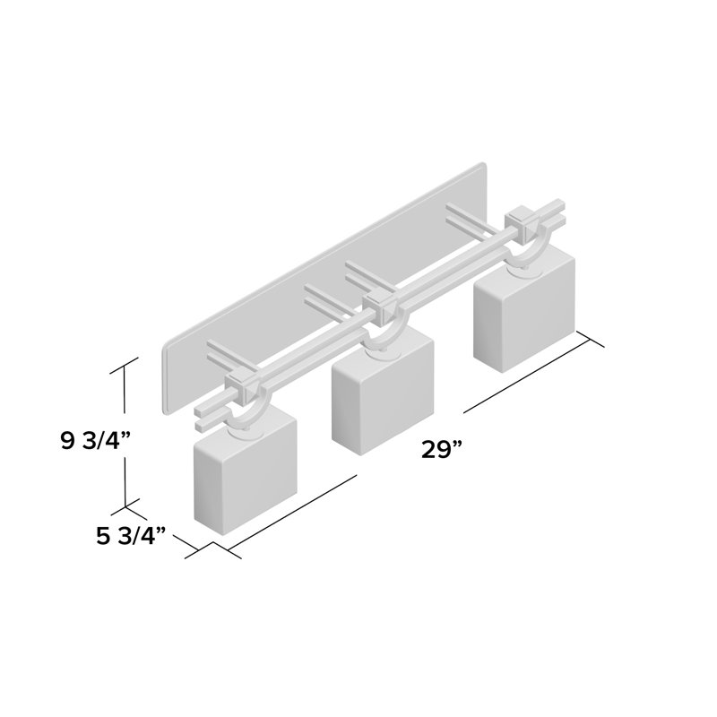 Éclairage pour meuble-lavabo 3 lumières Casson, Nickel brossé, Opale