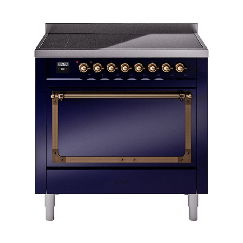 ILVE Nostalgie II Noblesse 36 po à induction, Bleu minuit / bronze