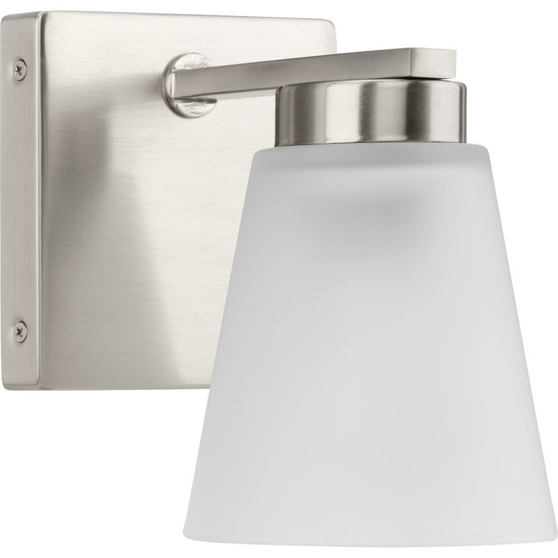 Éclairage pour meuble-lavabo transitionnel à une lumière, Nickel brossé