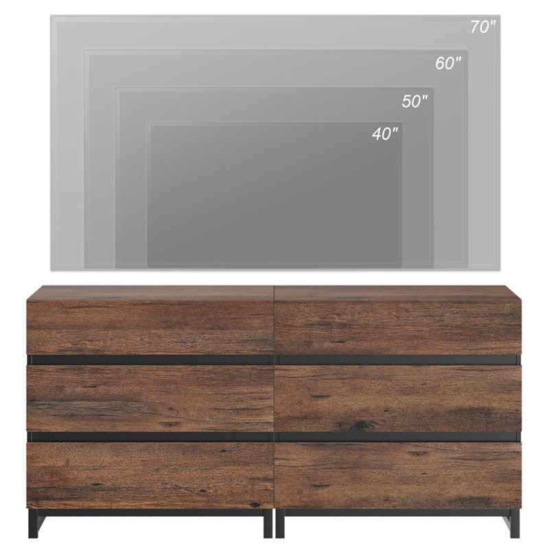 Aadam Modern TV Stand For Tvs Up To 70 Inch, Entertainment Center TV Console With 6 Drawers And Base, Media Console For Living Room, Bedroom