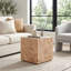 Table basse carrée de 40 cm x 40 cm x 40 cm avec accent décoratif pour salon-134692849