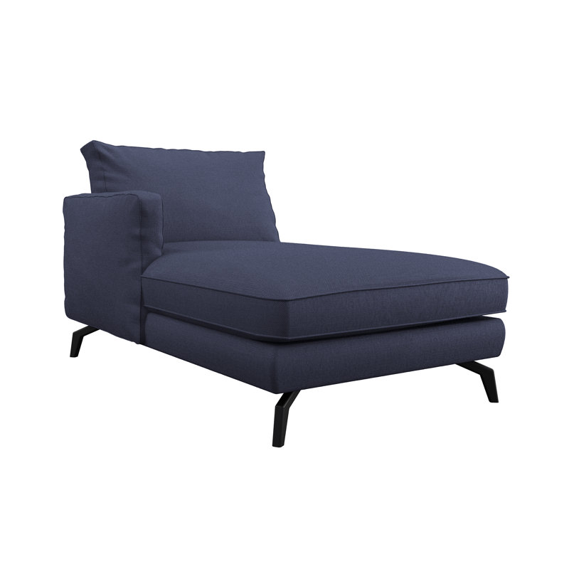 Unic Upholstered Chaise Lounge, Navy Blue, Left-Arm Chaise