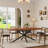Extendable Dining Table with with Hidden Storage for 6-8 Seats-114286526