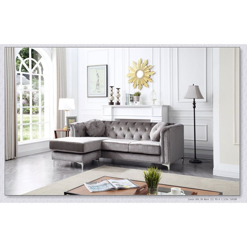 Glory Furniture Pompano G782B-SC Sofa Chaise ( 3 Boxes ) , DARK GRAY