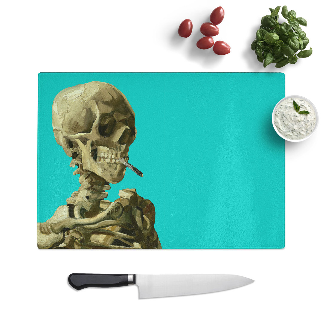 Skull of a Skeleton with Cigarette by Vincent Van Gogh Chopping Board