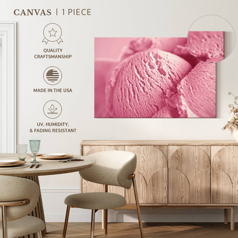 Crème glacée à la fraise Yarlin, H 34 po x l 51 po