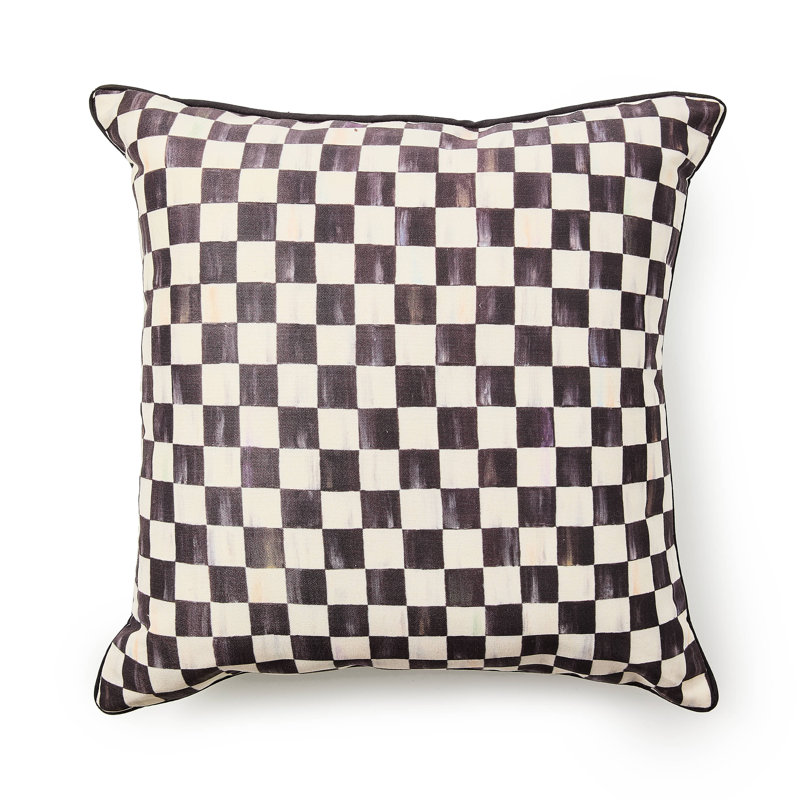 Courtly Check Printed Outdoor Pillow, Square 20"