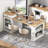 59.5" Kitchen Island with Extendable Dining Table, Kitchen Storage Table with Double-sided Storage, Kitchen Island with 2 Drawers, Power Outlet, Side Open Shelves, for Kitchen, Dining Room-1530623378-1530623391-1530623384