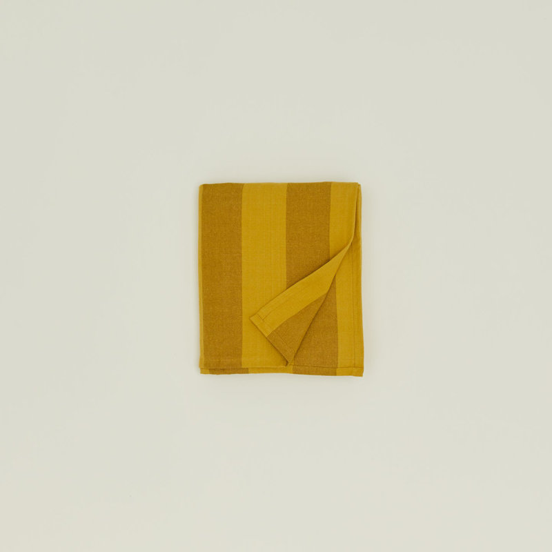 Essential Striped Tablecloth, Mustard/Bronze