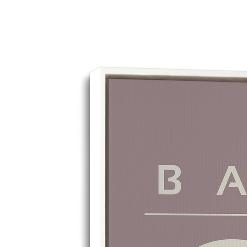Affiche rétro Bauhaus II , H 36 po x l 24 po, Toile chaude avec cadre flottant taupe, Blanc opaque