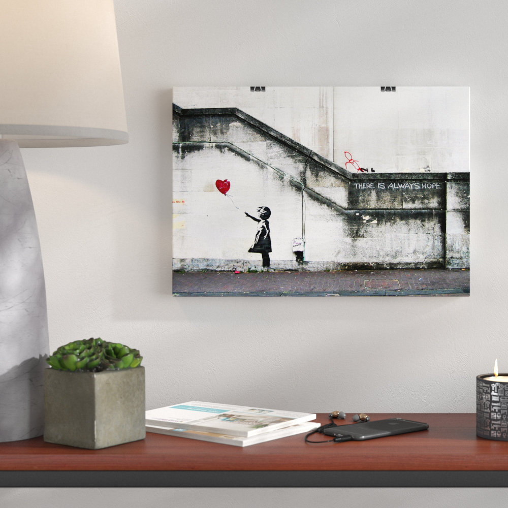 Banksy Girl with Balloon Graffiti Wall Art - Frameless Print