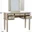 Ensemble de meuble-lavabo de chambre à coucher contemporain avec tiroirs de tabouret à miroir pliables de couleur blanche-346837430