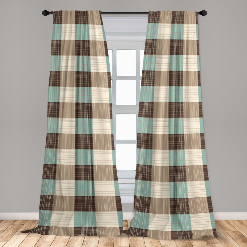 Dazza Semi Sheer Curtain Pair, 56" W x 84" L