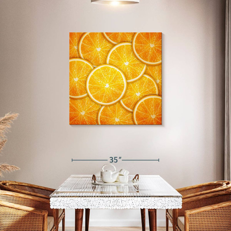 Yarlin Thin Orange Slices, 36" H x 36" W