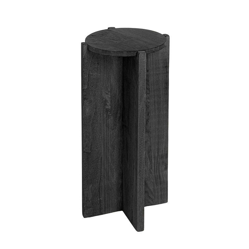 Tabouret de bar en corde d'acajou Willowbrook, H 27,55 po x l 13,75 po x P 13,75 po, Noir