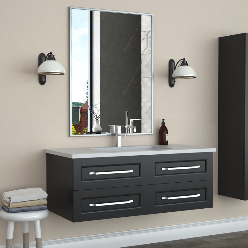 Miroir de salle de bain / Miroir de coiffeuse, 40 po x 30 po, Argent