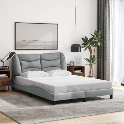 Structure de lit vidaXL sans matelas Hvar gris foncé 137 x 190 cm