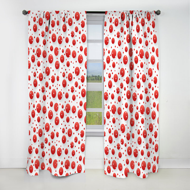 Playful Polka Dots I - Rideau abstrait - Rideau occultant - 1 panneaux, L 52 po x L 63 po