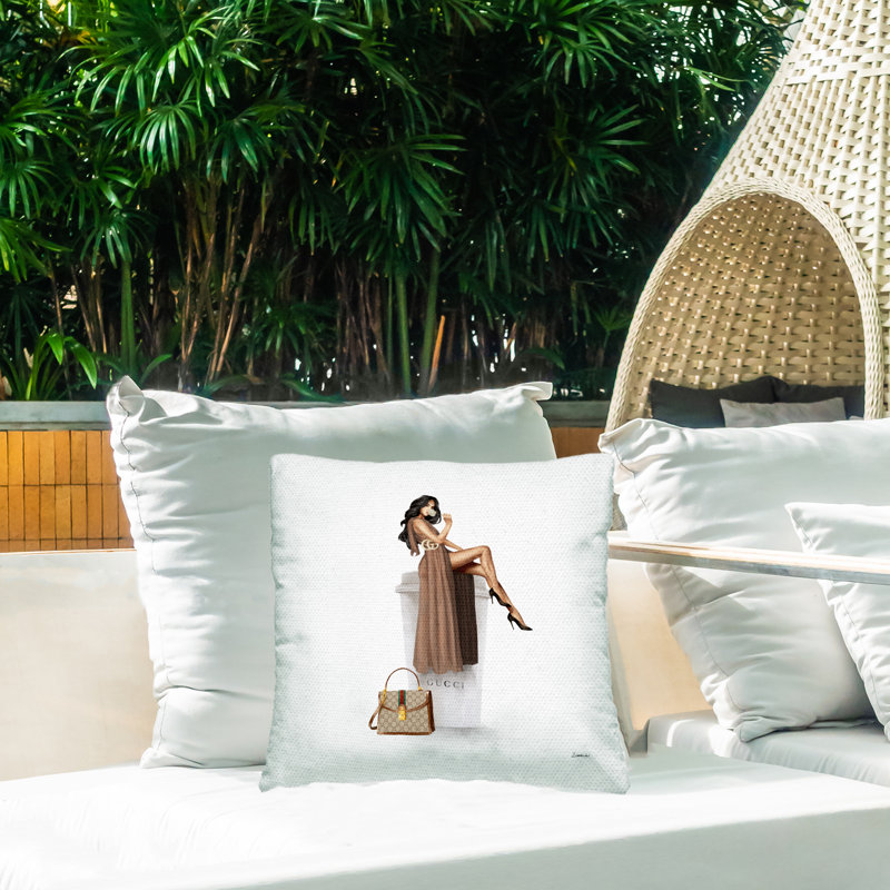 Coussin d'extérieur Stupell Industries Glam Woman