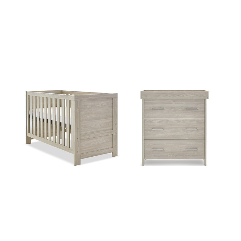 Nika Cot Bed 2-Piece Nursery Furniture Set, Grey Wash