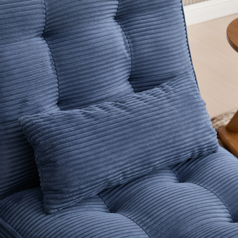 Corduroy Accent Chair with Adjustable Backrest,Reclining Chair For Reading Room,Living Room,Apartment, Office-Navy, Navy