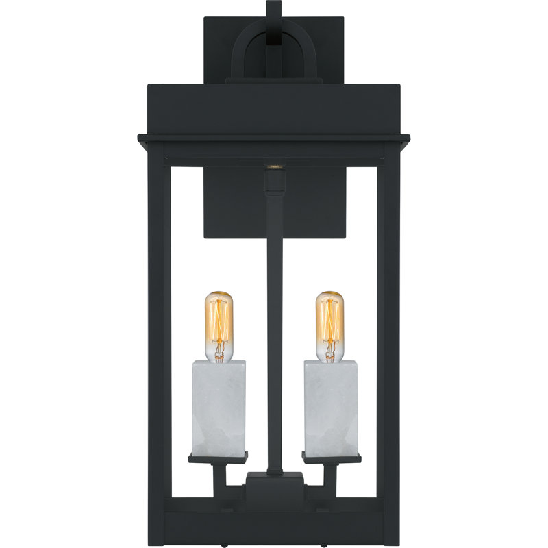 Carmen Matte Black Outdoor Wall Lantern, 16.25" H x 8" W x 6.75" D, 2 Lights