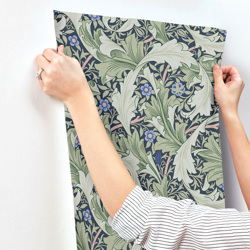 Mallow Floral Wallpaper Roll, Gray