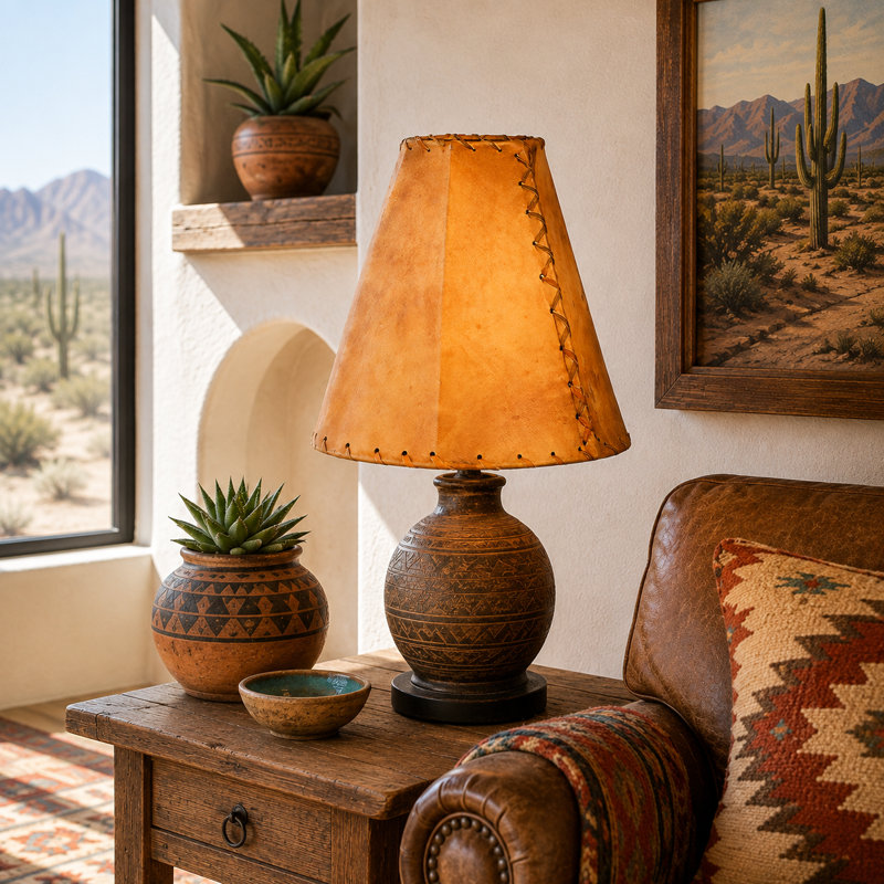 Griego Rawhide Lampshade in Tan