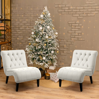 Fauteuil de chambre en velours touffeté de 26,7 po de largeur Dorothé