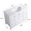Ensemble de meuble-lavabo blanc 48 po avec lavabo en céramique, armoire de rangement abondante, 4 portes à fermeture douce et 2 tiroirs-888998827