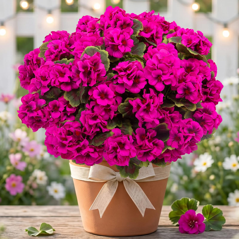 10 " Faux Geranium in