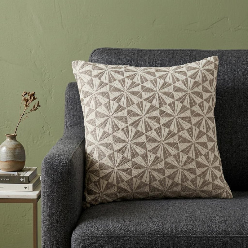 Dorri Transitional Beige Throw Pillow