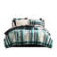 Ensemble d'édredon pour lit simple et de draps 7 pièces bleu sarcelle / noir - microfibre lavable à la machine-126015634