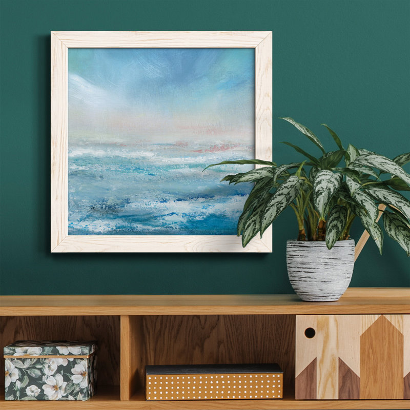 Après-midi délice - peinture sur toile encadrée, H 27,5 po x l 27,5 po x P 1,5 po, Cadre blanc