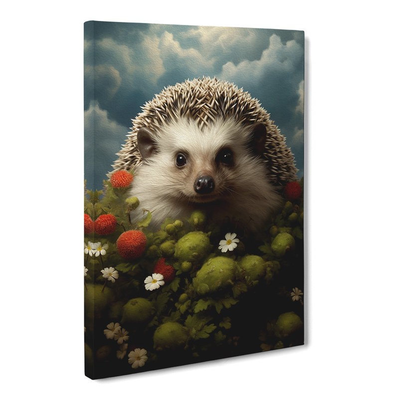 Hedgehog Surrealism - Print on Canvas, 60cm H x 40cm W x 3cm D