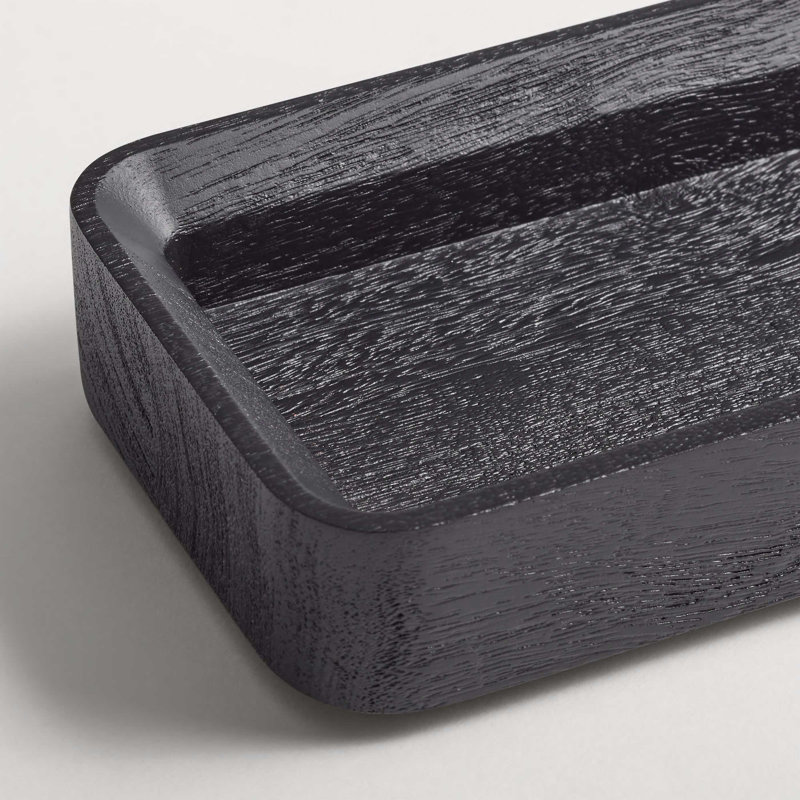 Square One Stacking Tray, Black Stained Acacia