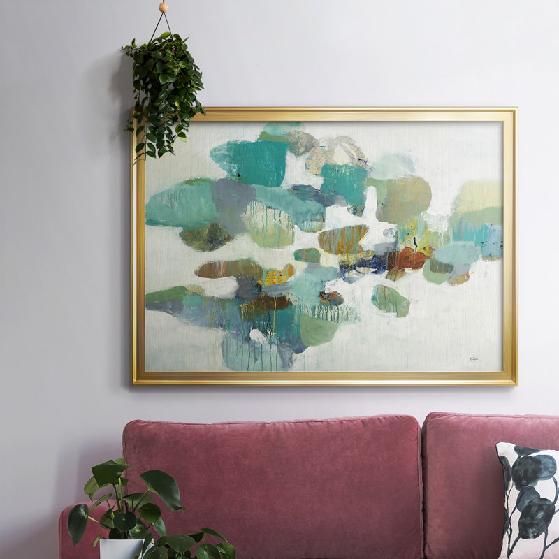 «Stepping Stones», toile tendue avec châssis, H 14 po x l 20 po x P 1,5 po, Or