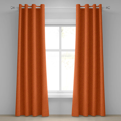 Rideau décoratif à œillets orange brûlé à 2 panneaux, 50 po x 72 po, orange brûlé