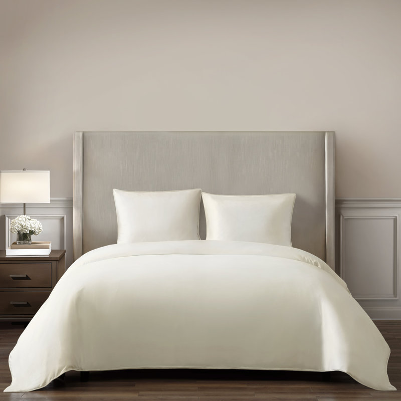 Silken Sateen TENCEL Duvet Cover Set , King, Ivory