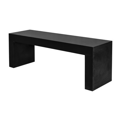 Banc en béton naturel noir renforcé de fibres - 3 places, 55,25 po de largeur