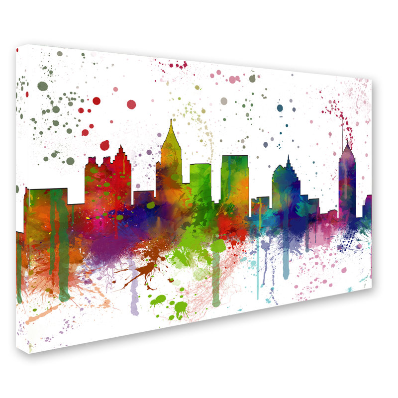 « atlanta georgia horizon mclr-1 », impression sur toile tendue, H 12 po x l 19 po x P 2 po