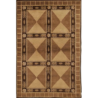 Tapis brun et beige de haute qualité noué à la main