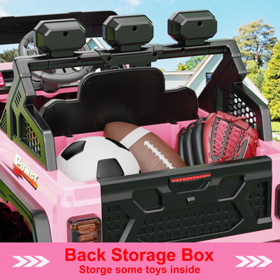 24V 4WD Ride On Car avec 6 roues EVA, voiture électrique à piles pour les enfants de 3 à 8 ans