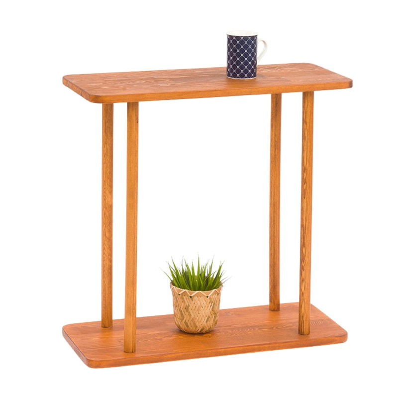 Rectangular Solid Wood Narrow Side Table, Chestnut