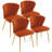 4 Piece Modern Tufted Velvet Wingback Side Chair with Metal Legs-1387794426