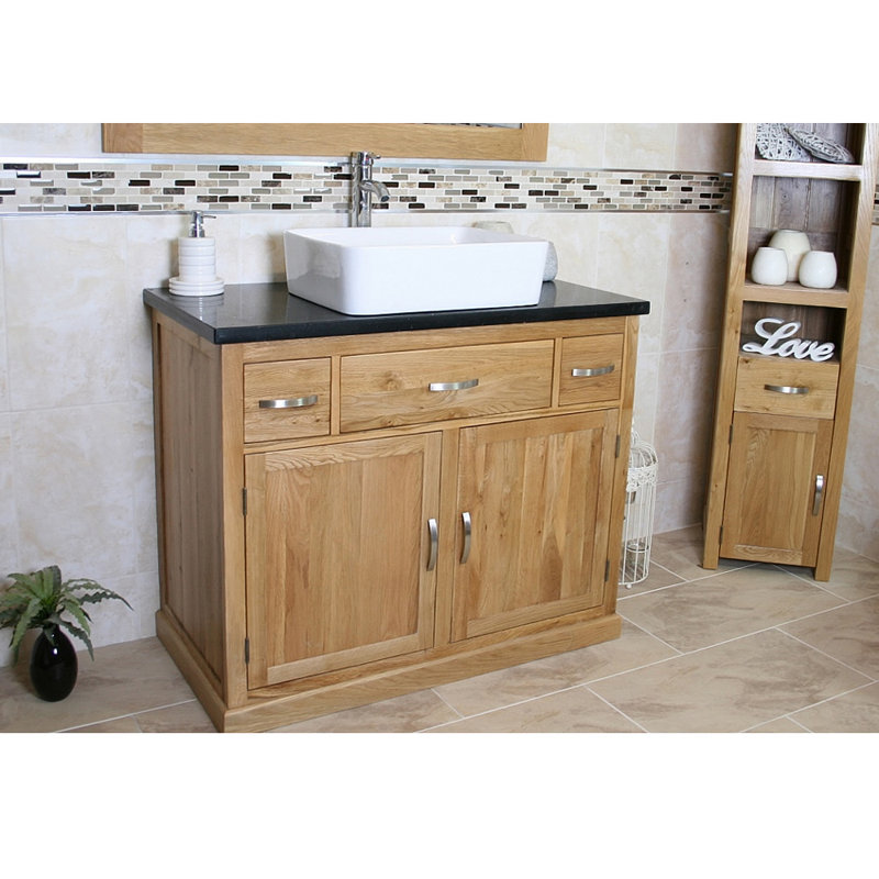 Destiney 1100mm Single Bathroom Vanity with Vessel Ceramic Basin, Black
