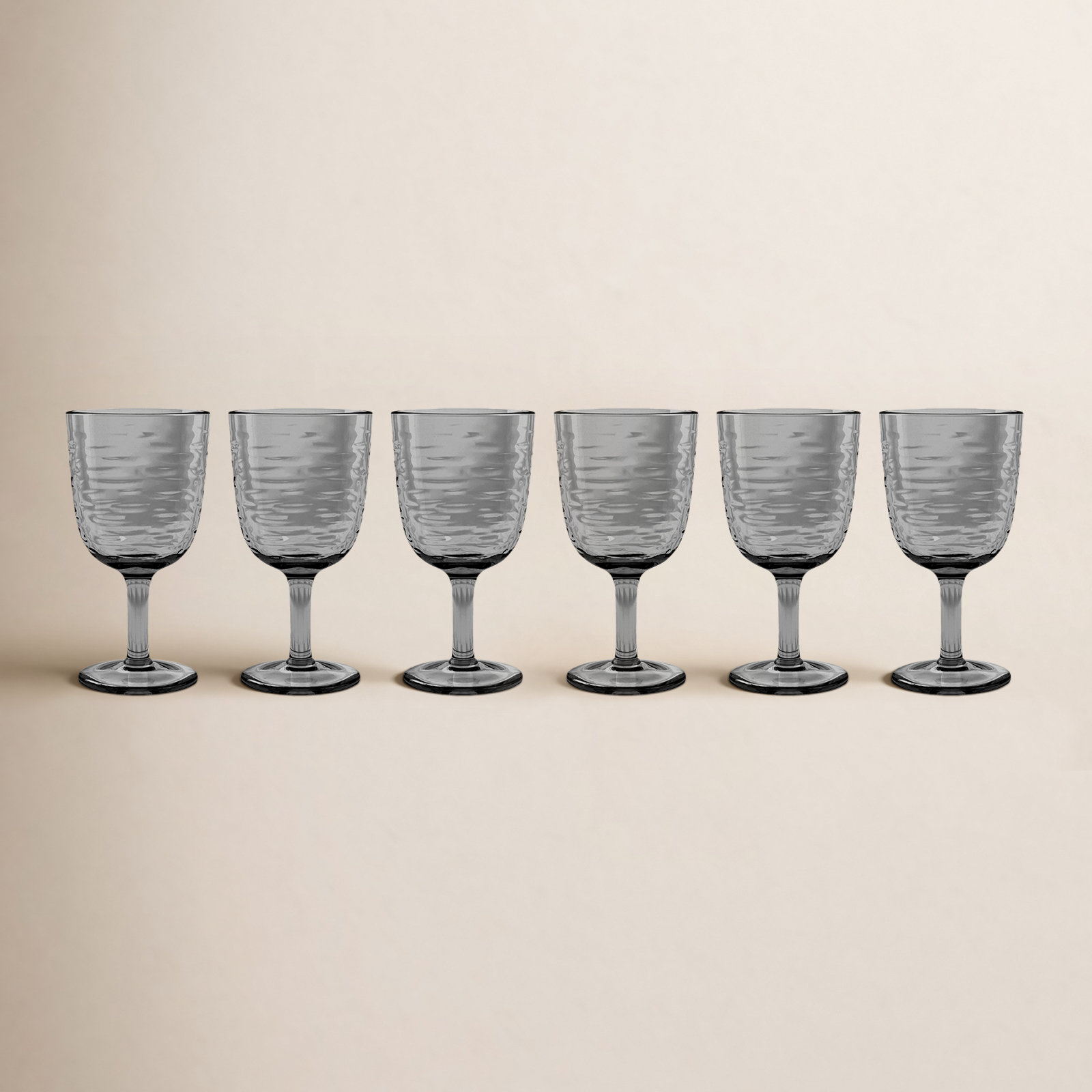 Celise Ribbed Goblet, Gray