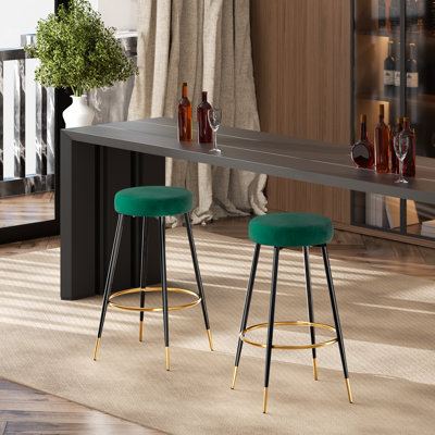 Cheshunt Upholstered Round Counter Bar Stool, Metal Frame Bar Stool